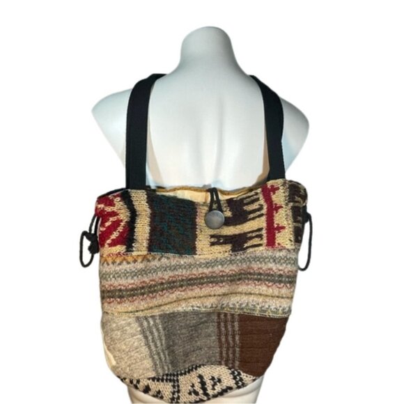 Boho Artistic Patchwork Sweater Bag – One-of-a-Kind Upcycled Susan Todd Tote - Picture 4 of 16